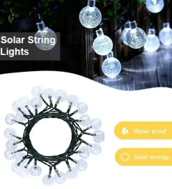 Perfect Holiday 30 LED Solar Bulb String Lights