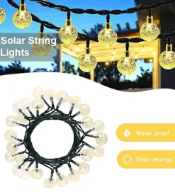 Perfect Holiday 30 LED Solar Bulb String Lights
