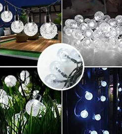 Perfect Holiday 60 LED Solar String Bulb Lights