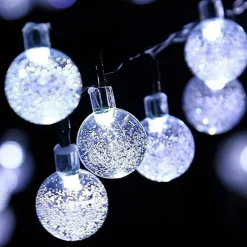 Perfect Holiday 60 LED Solar String Bulb Lights
