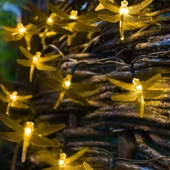 Perfect Holiday 30 LED Solar String Light Dragonfly