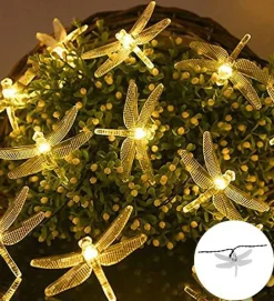 Perfect Holiday 30 LED Solar String Light Dragonfly