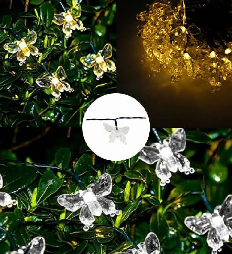 Perfect Holiday LED Solar String Lights - Butterfly Design