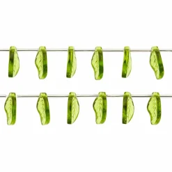 Peridot Green Glass Leaf Beads, 17mm by Bead Landing™