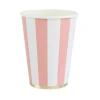 PETAL PINK CABANA STRIPE CUPS