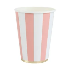 PETAL PINK CABANA STRIPE CUPS
