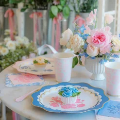 Petal Pink Elegant Floral Dessert Plates