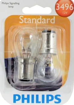 Philips 3496 - 12.8/14V 26.88/8.26W T6 Bulb Automotive Light Bulb - 2pk