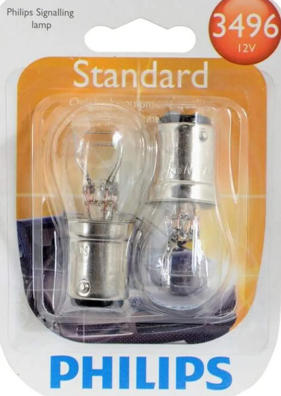 Philips 3496 - 12.8/14V 26.88/8.26W T6 Bulb Automotive Light Bulb - 2pk