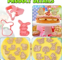 16-Piece Animal Cookie Cutter Set – 3D Jungle & Safari Cookie Plunger Stamps, DIY Press Molds for Baby Shower, Birthday, Party Baking, Clay & Biscuit Crafts