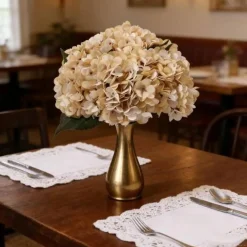 6-Piece Artificial Silk Hydrangea Flowers with Stems for Wedding & Home Décor