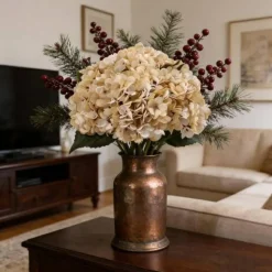 6-Piece Artificial Silk Hydrangea Flowers with Stems for Wedding & Home Décor