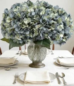 6-Piece Artificial Silk Hydrangea Flowers with Stems for Wedding & Home Décor