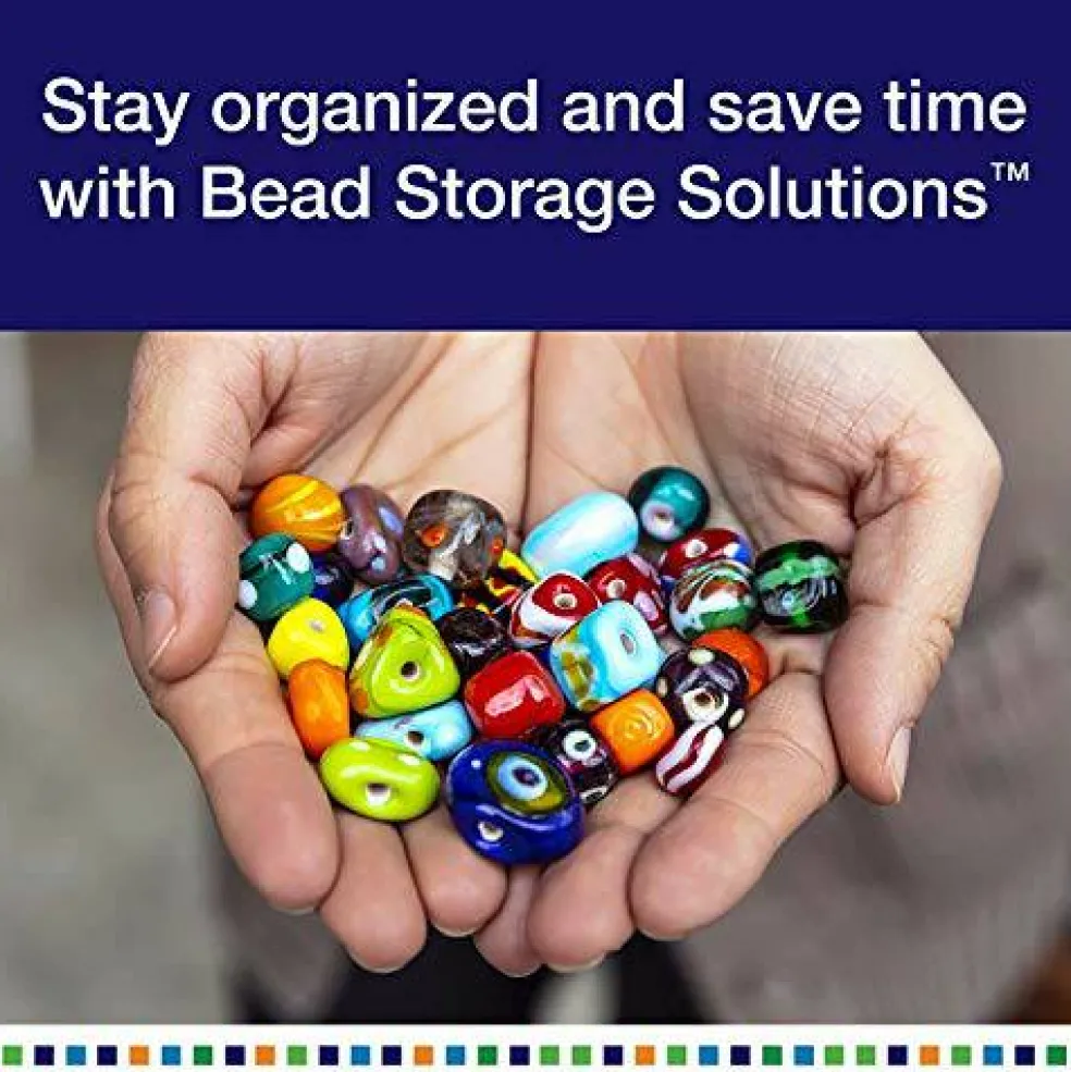 5 Piece Bead Clear Organizing Storage Containers for Small Beads, Crystals, Fasteners, and More, Medium