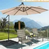 4 Piece Black HDPE Cantilever Umbrella Base with Stackable Plate Design