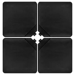 4 Piece Black HDPE Cantilever Umbrella Base with Stackable Plate Design