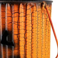 3 Piece Black & Orange Metal Pumpkin Lantern Halloween Decoration Set
