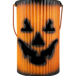 3 Piece Black & Orange Metal Pumpkin Lantern Halloween Decoration Set