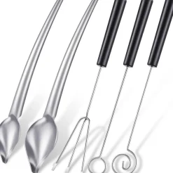 3-Piece Chocolate Dipping & Decorating Tool Set – Forks, Spoons & Chef Art Pencil, Stainless Steel