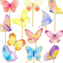 24-Piece Colorful Butterfly Table Centerpieces – Party Toppers for Baby Shower, Birthday & Spring Decor