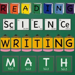23-Piece Core Subjects Classroom Bulletin Board Set – Science, Reading, Math & Writing Labels, Educational Classroom Decor for Preschool, Kindergarten, Elementary School Wall & Blackboard Displays