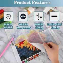 200-Piece Diamond Painting Release Paper – Double-Sided Non-Stick 15×10cm Sheets, Replacement Covers for 5D Diamond Painting Accessories and Tools