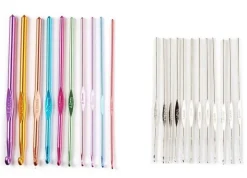 22-Piece Ergonomic Aluminum & Steel Crochet Hook Set with Leather Case