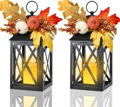 2-Piece Fall LED Candle Lanterns