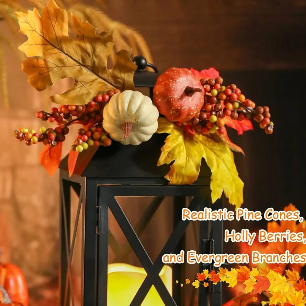 2-Piece Fall LED Candle Lanterns