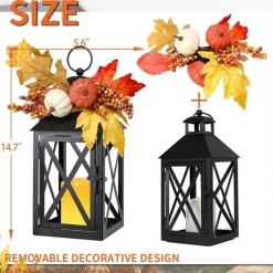2-Piece Fall LED Candle Lanterns