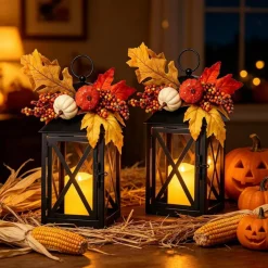 2-Piece Fall LED Candle Lanterns