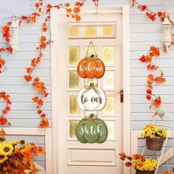3-Piece Fall Pumpkin Welcome Door Signs