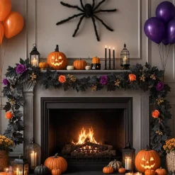 2-Piece Gothic Halloween Rose Garland