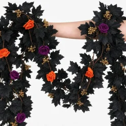 2-Piece Gothic Halloween Rose Garland