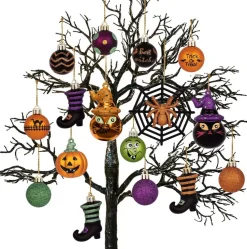 24-Piece Halloween Cat Pumpkin Shatterproof Ornaments