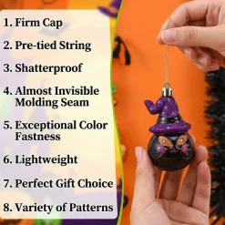24-Piece Halloween Cat Pumpkin Shatterproof Ornaments