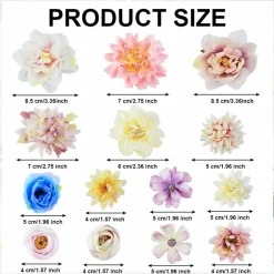 23-Piece Hawaiian Boho Flower Hair Clips: Silk Roses & Peonies for Women & Girls – Wedding, Beach Party & Graduation Cap Toppers