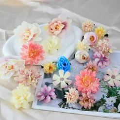 23-Piece Hawaiian Boho Flower Hair Clips: Silk Roses & Peonies for Women & Girls – Wedding, Beach Party & Graduation Cap Toppers