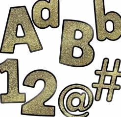 219 Piece 4 Inch Gold Glitter Bulletin Board Letters for Classroom