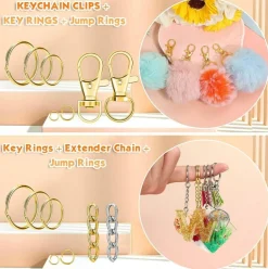 990-Piece Keychain Making Kit – Includes Key Chain Hooks, Lobster Clasps, Key Rings, and Jump Rings for DIY Keychains and Jewelry Making