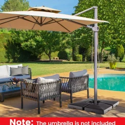 4-Piece 20L Cantilever Offset Patio Umbrella Base