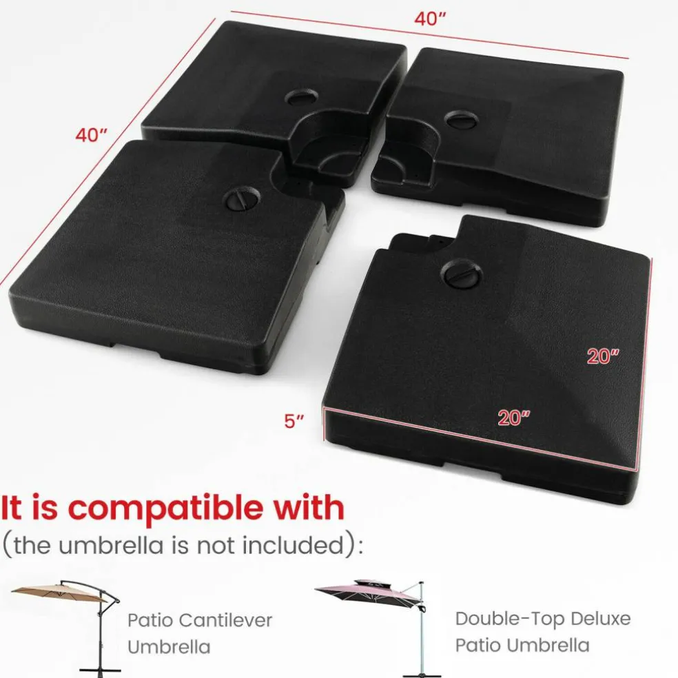 4-Piece 20L Cantilever Offset Patio Umbrella Base