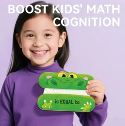 5-Piece Magnetic Math Symbols Set – Greater Than Less Than Alligator Signs, Plus, Minus & Equal Symbols, 1st Grade Math Manipulatives for Classroom, Homeschool & Early Learning Activities