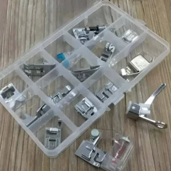 15-Piece Multi-Function Presser Foot Set for Low-Shank Sewing Machines