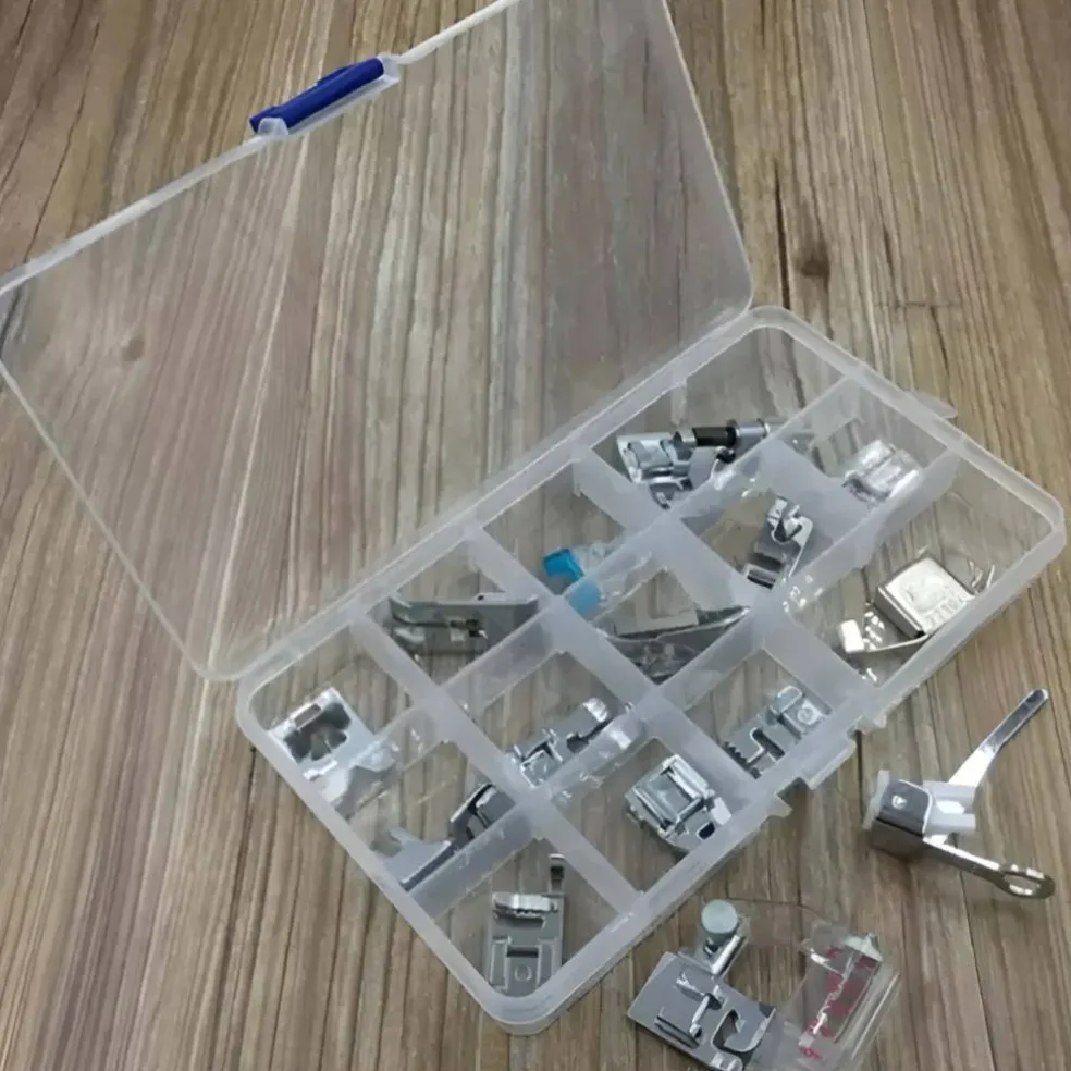 15-Piece Multi-Function Presser Foot Set for Low-Shank Sewing Machines