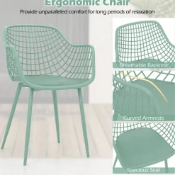 3 Piece Outdoor Bistro Set Patio Chairs with Coffee Table Metal Frame