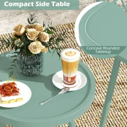 3 Piece Outdoor Bistro Set Patio Chairs with Coffee Table Metal Frame
