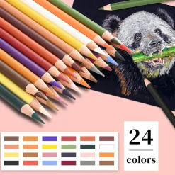 24-Piece Pastel & Skin Tone Charcoal Colored Pencils – Drawing & Sketching Set