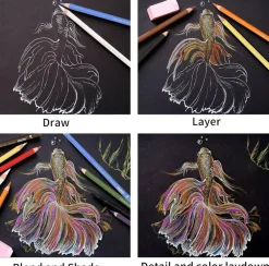 24-Piece Pastel & Skin Tone Charcoal Colored Pencils – Drawing & Sketching Set