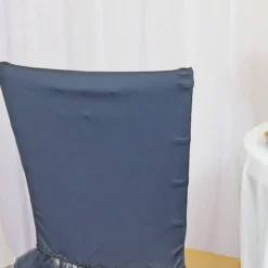 1 Piece Pewter Or Charcoal Ballerina Spandex Chiavari Chair Cover Sleek Stretch Fit with Flowing Skirt